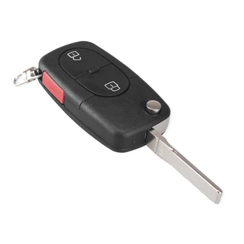 Chiave telecomando per Audi A3 A4 A6 A8 TT Quattro CR2032 Fob Blank 5 Chiave telecomando per Audi A3 A4 A6 A8 TT Quattro CR2032 Fob Blank - KEYYOU sostituzione per Audi key 3 Button Remote Flip Car Key Case Shell Blade per
