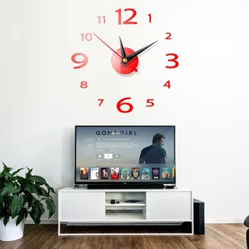 

2020 Free Shipping New Clocks Watch Wall Digital Clock 3D Diy Acrylic Mirror Wall Stickers Home Decor Living Room Decoration