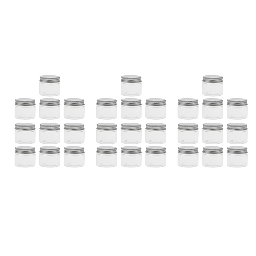 30 Packs Empty Cosmetic Containers, Round Sample Pots Jars for Makeup Eye Shadow, Nails, Powder, Jewelry, Cream