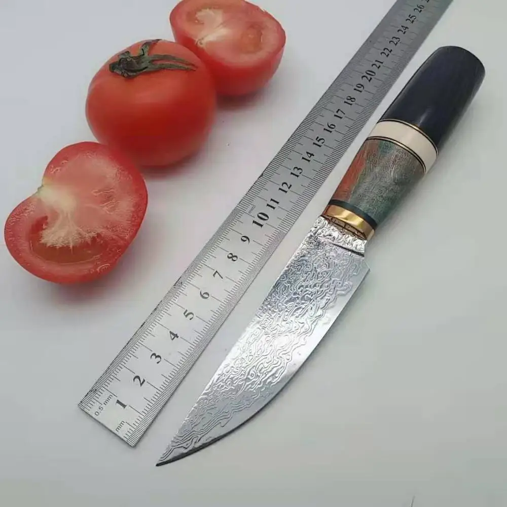 Охотничий нож из высокоуглеродистой стали прямые Дамасские Ножи с узором для