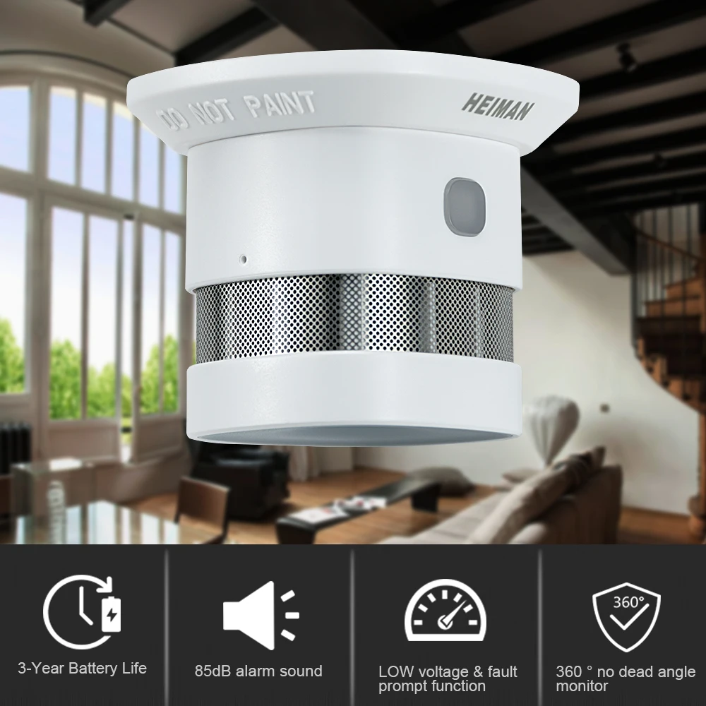 HEIMAN Z-wave Fire alarm Smoke detector Smart Home system 868MHz High sensitivity Zwave Safety prevention Sensor Free Shipping