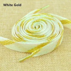 Colorful Lurex Shoelaces - Trendy Bright Colors for Casual and Sports Shoes (Colorful Gold)