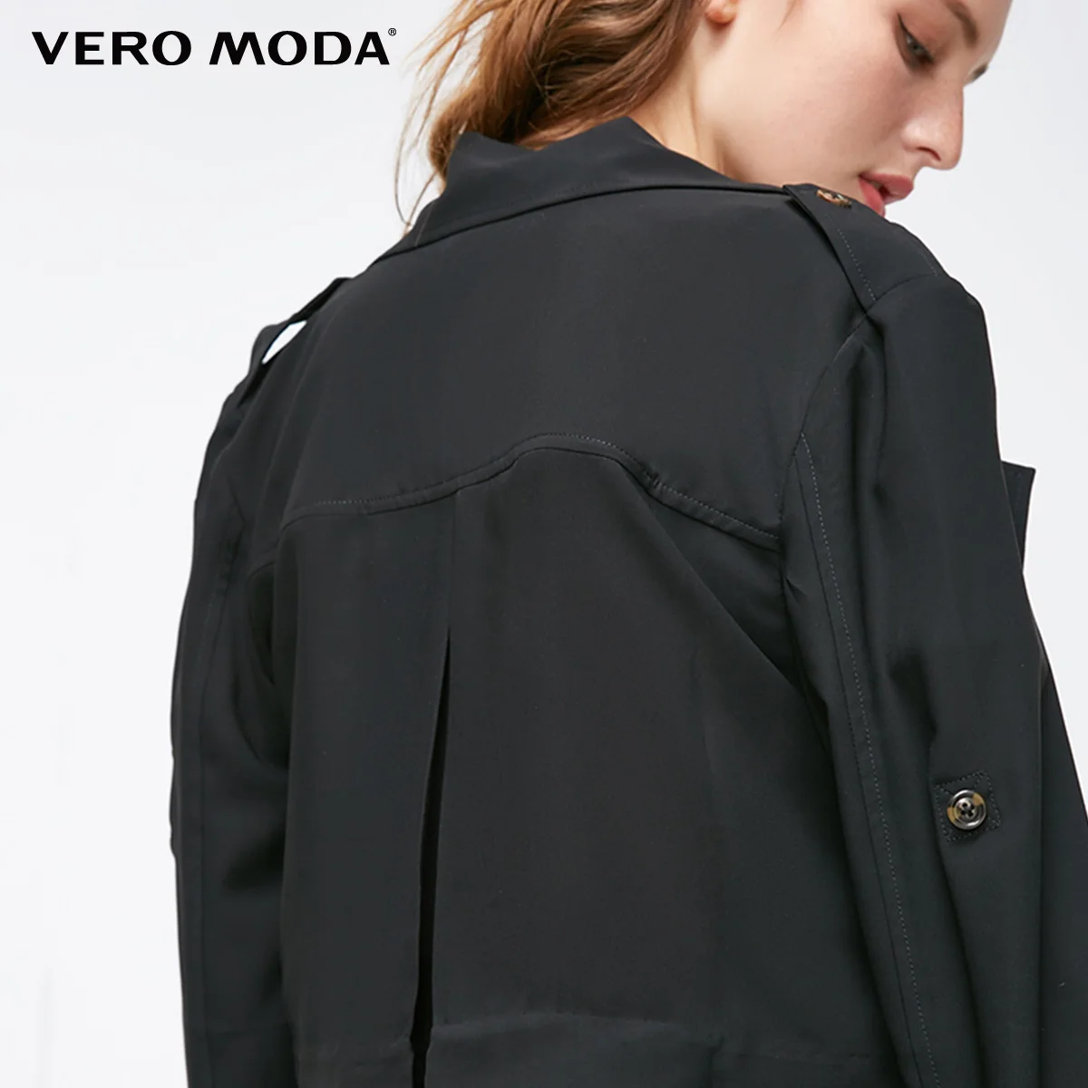 Vero Moda Новое поступление женский настоящий Двухсекционный жилет Свободное пальто средней длины Тренч | 318321531