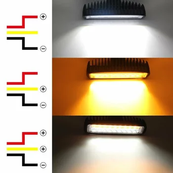 

1X 6inch LED Work Light Bar Flood Spot Driving Fog Lamp Dual Color White & Amber