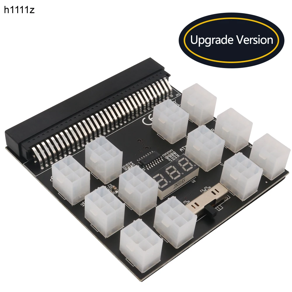 Placa de Fuga com Conector de 12 Portas e Pinos Tela Led 12v Módulo de Alimentação para hp 1200w 750w Psu Servidor Gpu Miner Btc Fonte de Alimentação de Mineração