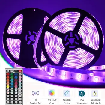 

LED Strip Lights, 33ft/10M Led Light Strip SMD 5050 IP65 Waterproof RGB Flexible Light Strip Kit with 44 Key IR Remote jk116