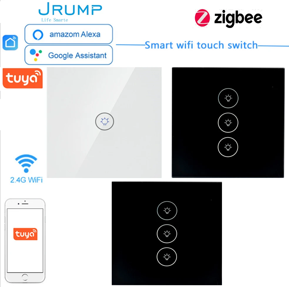 Умные сенсорные выключатели Zigbee Настенные переключатели с поддержкой Wi Fi и
