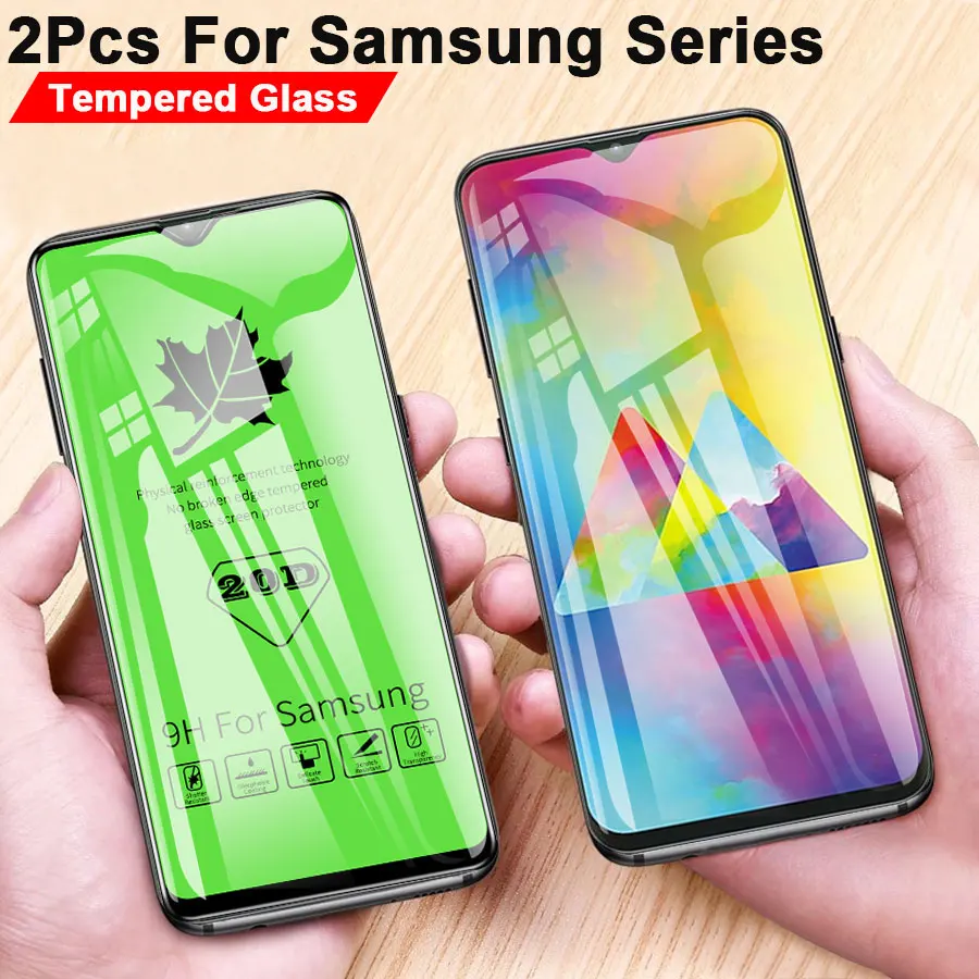 2 шт. 20D закаленное Стекло для samsung Galaxy A50 A20 A30 A40 A70 A80 A90 A10 Экран протектор M10 M20 M30 M40 |