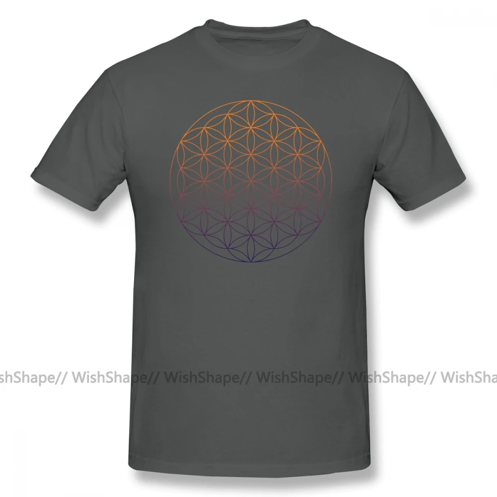 Sacred Geometry T Shirt Flower Of Life T-Shirt Men Print Beach Tee Shirts Male Short Sleeve Funny Awesome T Shirts Plus Size