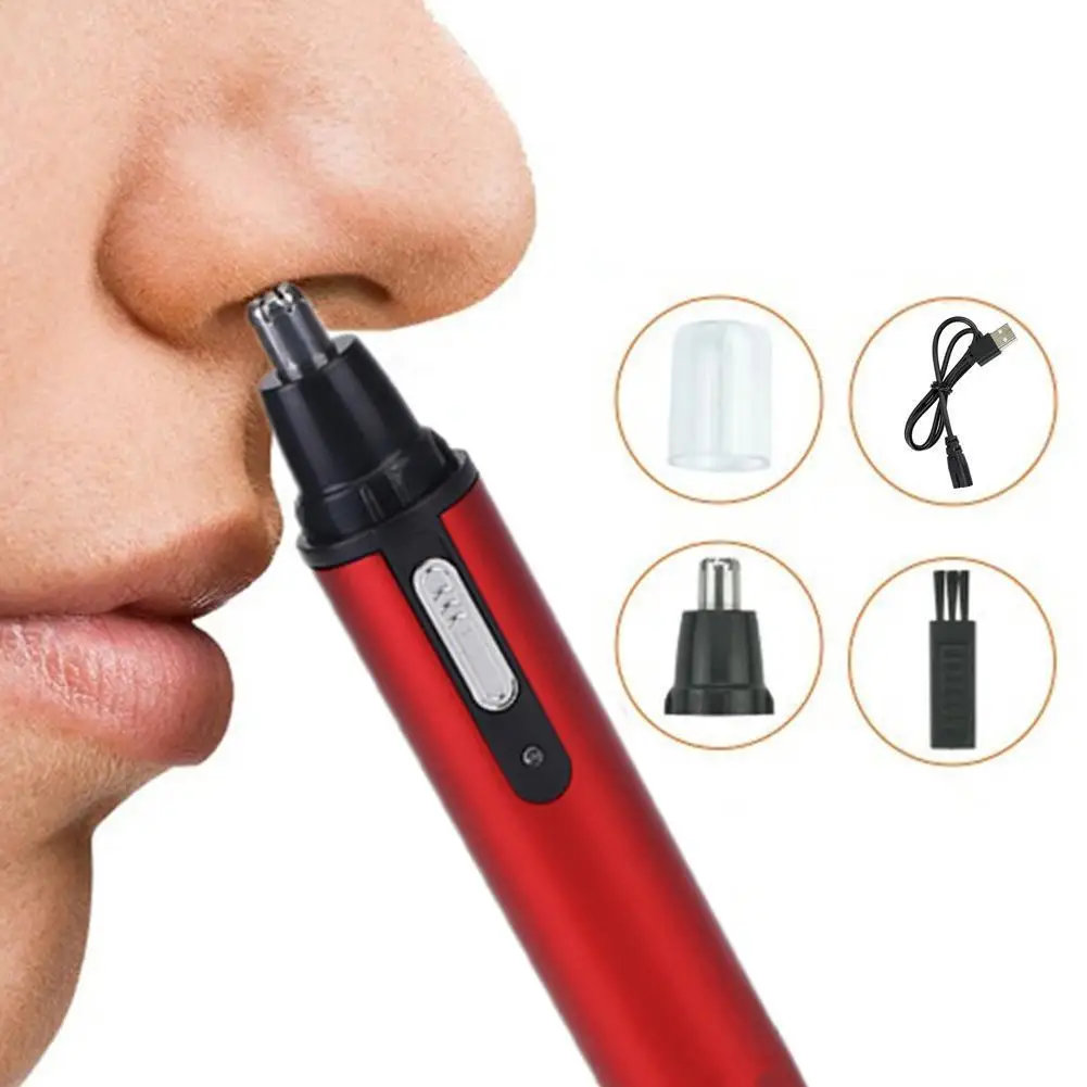 Nose Hair Trimmer USB Rechargeable Electric Shaving Eyebrows Safe Hair Trimming Tool Beard Care Ear Trimmer R8K0