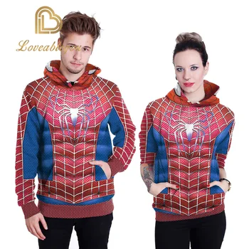 

2019 Halloween Men Hoodies Spider-Man Cosplay Hoodies Avengers Superhero Hip Hop Couple Clothing