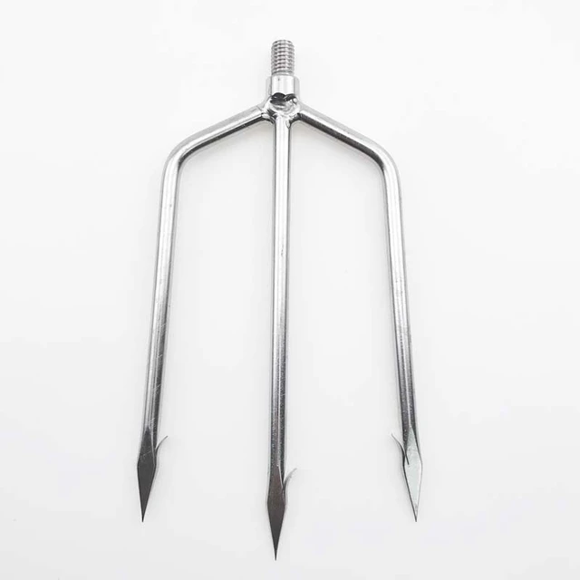 Fishing Spear 3 Prong Spearhead Fork Harpoon Tip with Barbs Diving Spear  Gun Head Fishing Tackle Tools Stainless Steel - AliExpress