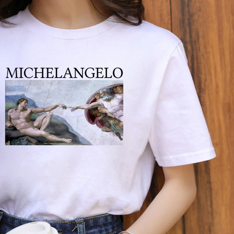 

Michelangelo Harajuku Ullzang T Shirts Women Grunge Aesthetic Funny T-shirt 90s Vintage Cartoon Tshirts Graphic Top Tees Female