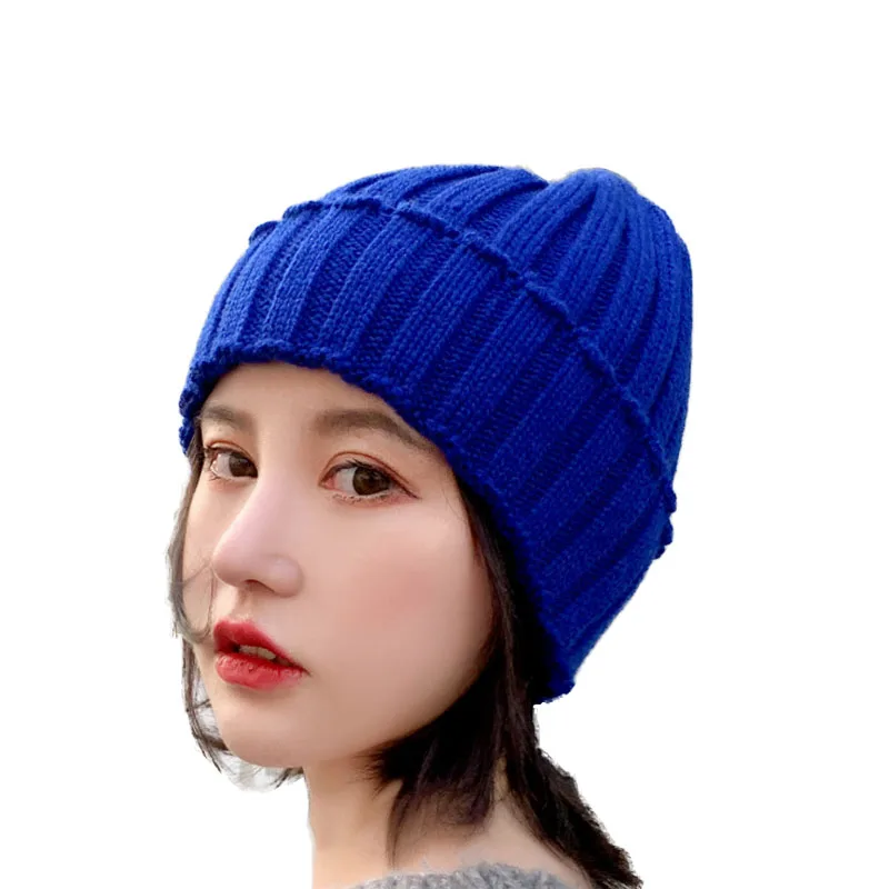 Новая Вязаная шшапка harajuku Мода головные уборы Skullies Вязание шляпа, мужские и женские бейсбольные кепки, негабаритный Slouchy мешковатые зима теплая Мужская Лыжная Шапочка