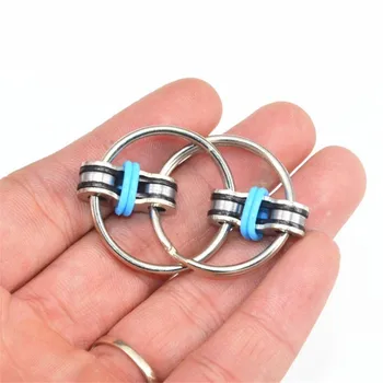 

1pcs New Key Ring Hand Spinner Tri-Spinner Reduce Stress EDC Fidget Toy For Autism Decompression Metal Keychain Toy Direct sell