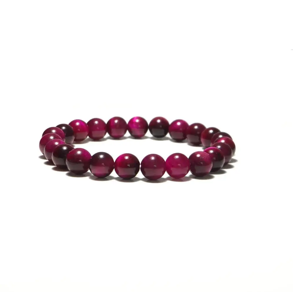 Rose Minimalist Handmade Natural Stone Beads Bracelet Luxury Tiger Eye Buddha Braclet For Women Men Yoga Prayer Mala Jewelry Homme - Metal Color: Rose