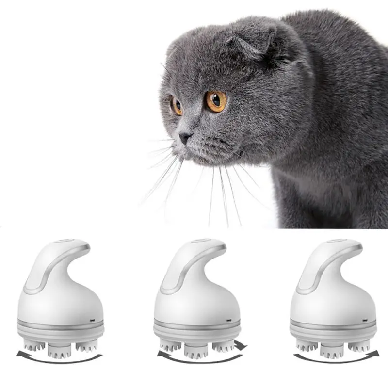 Домашний интеллектуальный зарядный Массажер для кошки 3D массажер для головы кошки карандаш для бровей с вращением Водонепроницаемый
