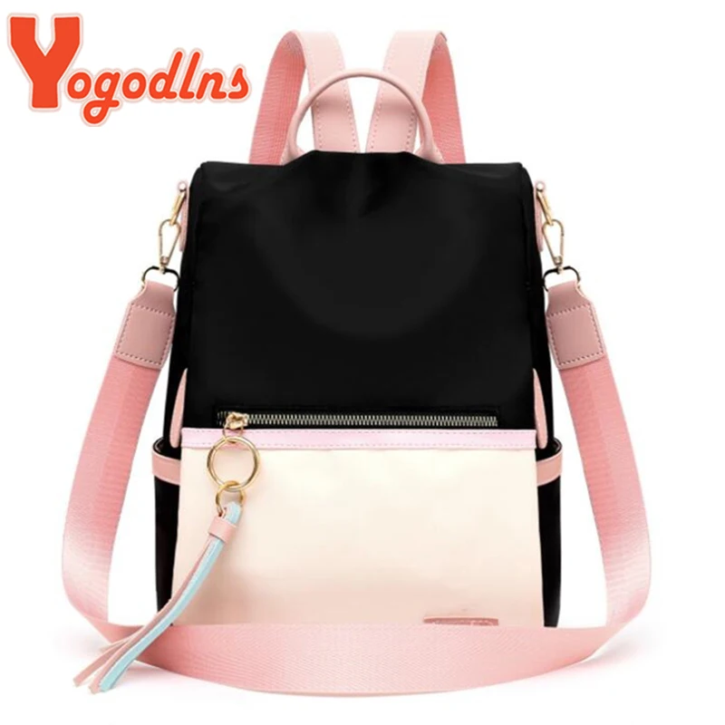 Yogodlns Fashion Backpack Women Travel Casual School Bag For Teenage Girl Female Oxford Cloth Rucksack Knapsack
