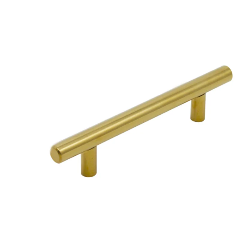 214 Inches Stainless Steel Gold T Type Drawer Cabinet Wardrobe Door Pull Handle Straight Cupboard Gold Kitchen Door Handles New