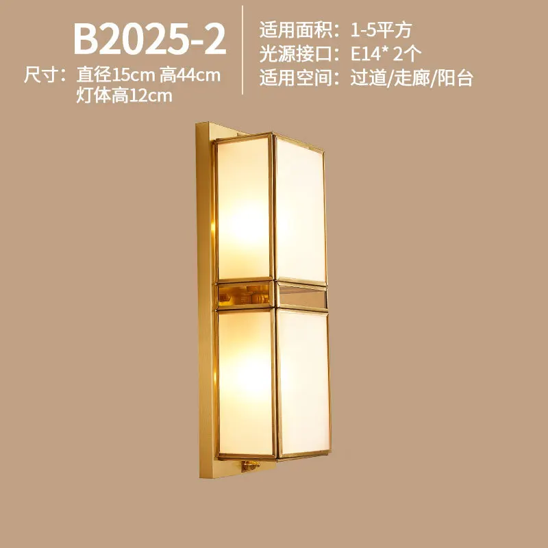 European Outdoor Wall Lamp Brass Waterproof American Balcony Corridor Courtyard Outdoor Villa Door External Wall Gold Wall Light - Цвет абажура: Цвет: желтый
