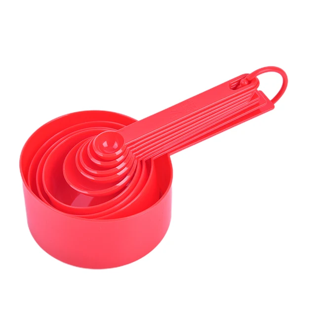 Silicone Handle Kitchen Measuring Tool 6/9pcs/lot Measuring Cups And  Measuring Spoon Scoop Blue/red/pink/purple - AliExpress