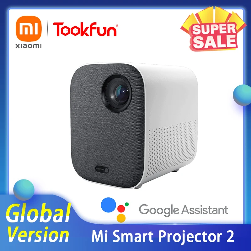 Новый умный проектор Xiaomi Mi 2 домашний кинотеатр Netflix Android TV вход 4K автофокусировка