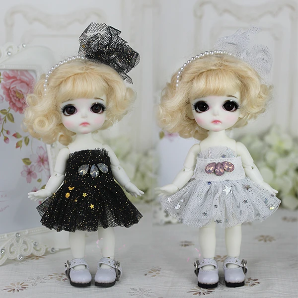 BJD SD кукла мини одежда черная лолита кружевное платье костюм для 1/6 1/8 Кукла Одежда