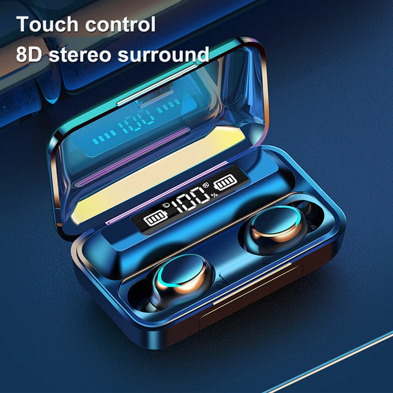 

TWS 8D Stereo Surround Bluetooth 5.0 True Wireless Earbuds Earphone Touch CVC8.0 Noise Cancelling Headphones Metal Matte Headset
