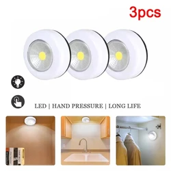 Lampe sous meuble LED COB avec autocollant adhésif, 3 pièces, lampe murale sans fil, veilleuse pour chambre à coucher, garde robe, placard, tiroir 