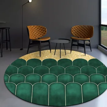 

American simple round rug living room bedroom mandala retro non-slip mat computer chair coffee table sofa home decoration rug