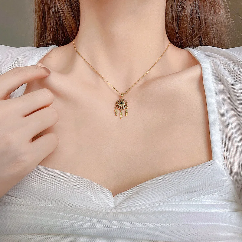 Fancy Hollow Dream Catcher Leaf Feather Shiny Crystals Drop Dangle Earrings For Women Party Jewelry Korean Hanging CZ Earrings