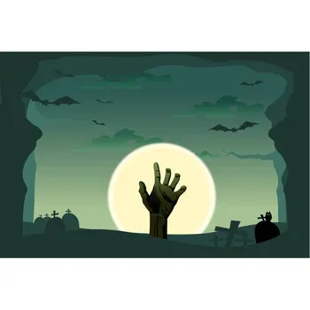 

Happy Halloween Decor Backdrop Horror Night Zombie Hand Photography Background Family Party Decoration Photo Booth Props