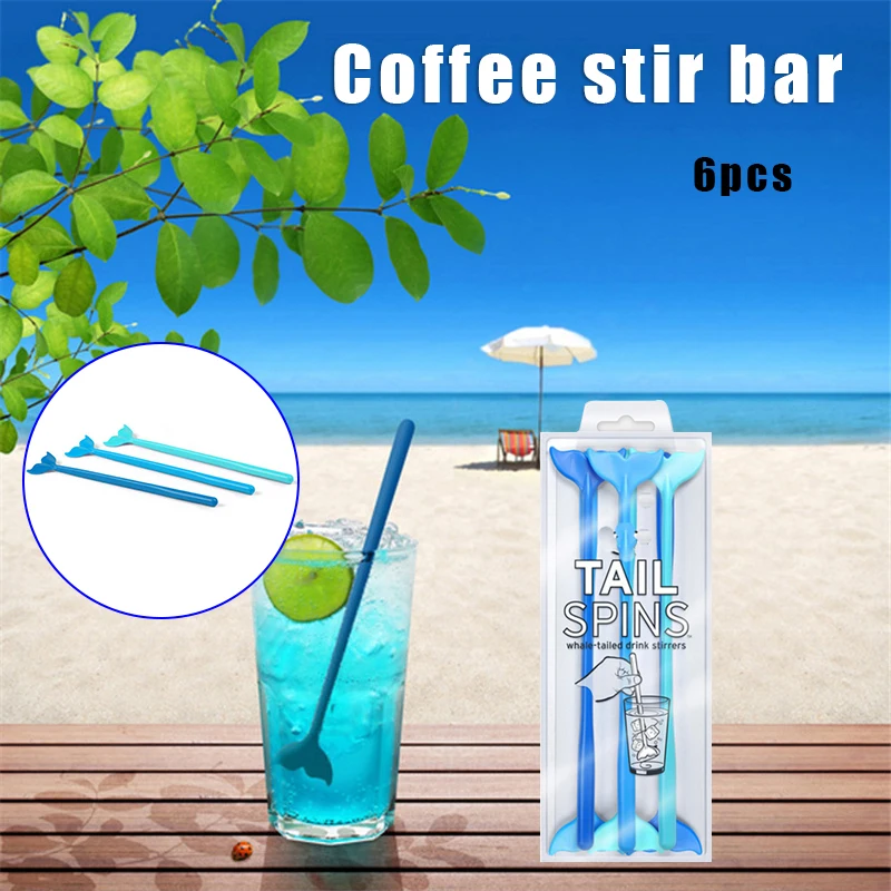 6pcs Cocktail Ice Drink Swizzle Sticks Reusable Novelty for Tropical Beach Party Dropship Kitchen Tools & Gadgets |