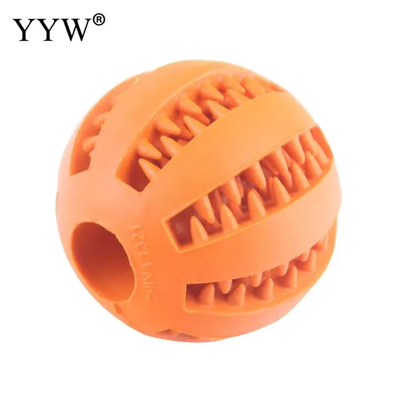 Pet Sof Pet интерактивные игрушки для собак мяч собака жевательная игрушка для собак чистка зубов шарик еды экстра-из твердой резины мяч собака продукты для домашних животных - Цвет: deep orange