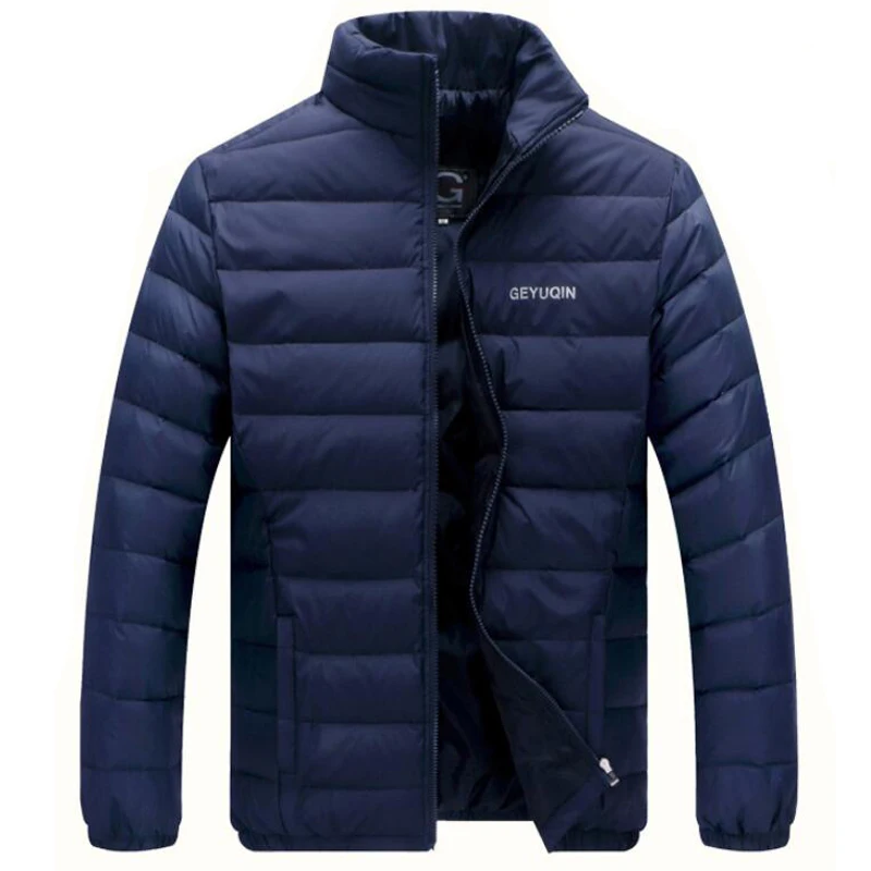 

Duck Down Jacket Men Autumn Winter Warm Stand Collar Casual Down Jackets Mens Lightweight Solid Color Outwear Coats 4XL Clothes