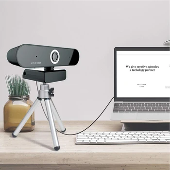 

Auto Focusing Face Camera Webinars Universal Monitoring With Dual Microphone Full 1080P USB 2.0 For Laptops Desktop HD Webcam
