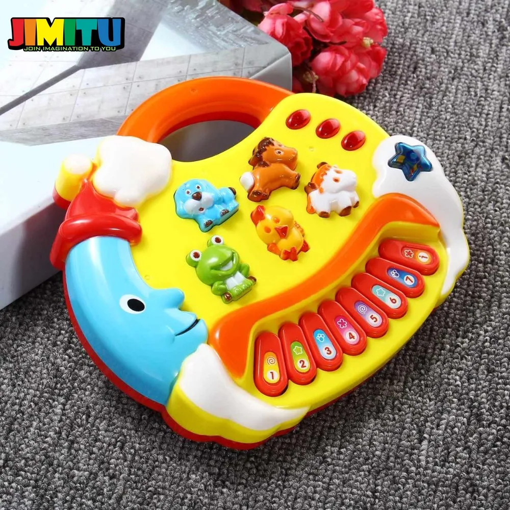 Забавная Милая Детская Музыкальная развивающая игрушка в виде животного на ферме пианино для раннего обучения развивающая музыкальная игрушка для детей