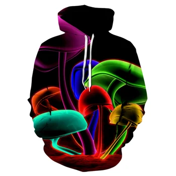 

Hot Sale Colorful Mushroom Jellyfish Printed Hoodies Men 3D Sweatshirt Quality Plus size Pullover Novelty Streetwear Male