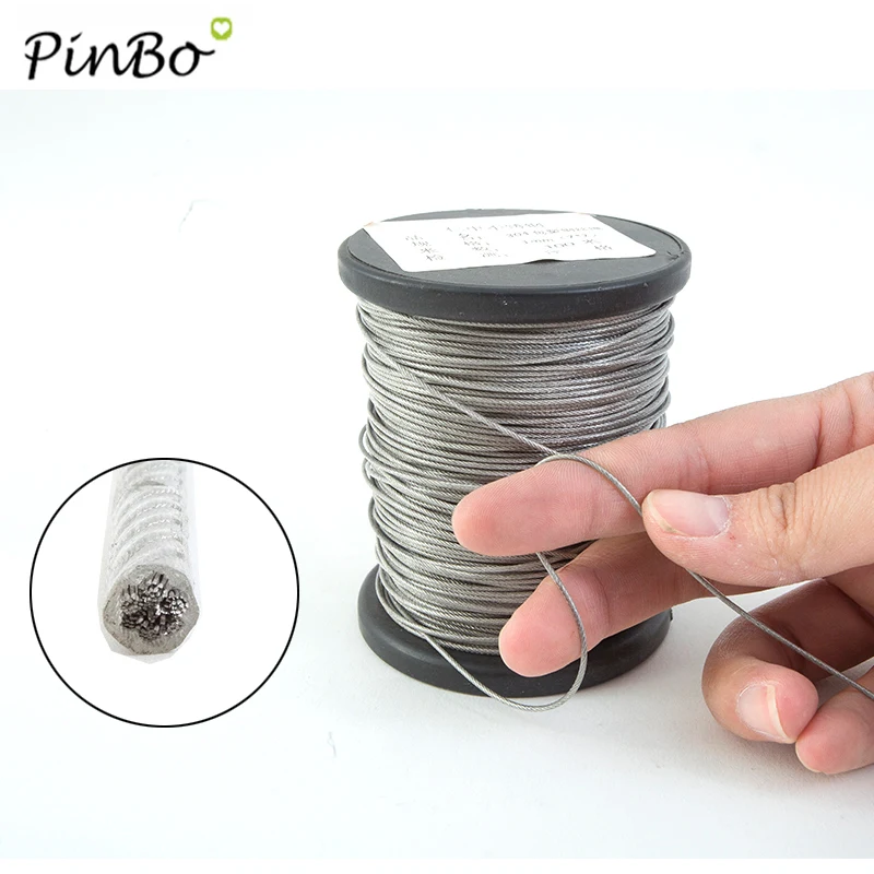 Stainless Steel Wire 5 Meter wire Rope PVC Transparent Coated Cable Stainless Steel rope Clothesline Diameter 0.8mm 1mm 1.5mm 2mm 3mm