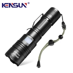 Kensun – lampe de poche Super lumineuse, 5 Modes, 6000 lumens, Usb, puissante, torche, Rechargeable, Police, tactique, Led 