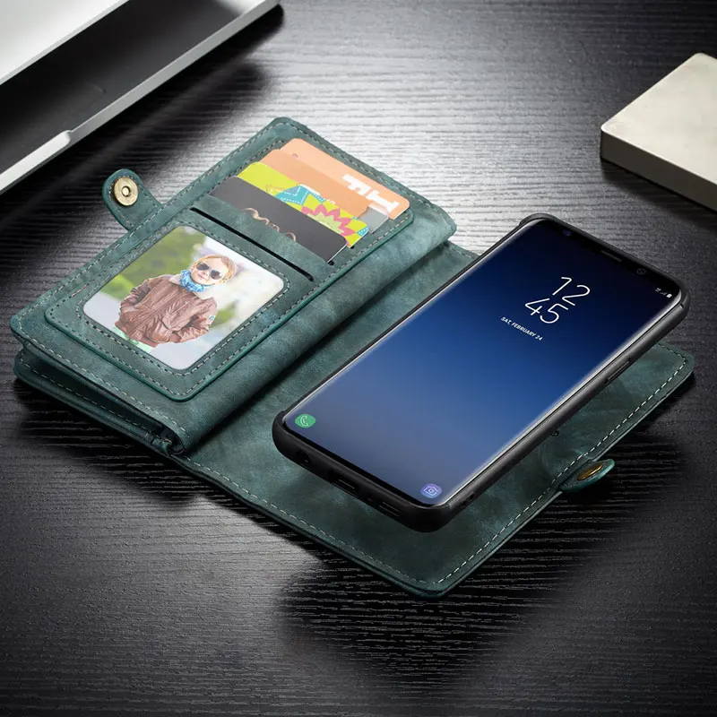 Роскошный чехол me из натуральной кожи для samsung Galaxy S8 S9 S10 Plus E 5G A70 A50 A40 Note 10 9 8 откидной Магнитный чехол-кошелек для телефона