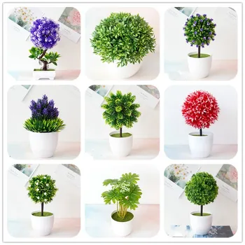 

1Pc Artificial Plants Bonsai Simulation Plastic Small Tree Pot Plant Potted Ornaments for Home Table Garden Hotel Party Decor