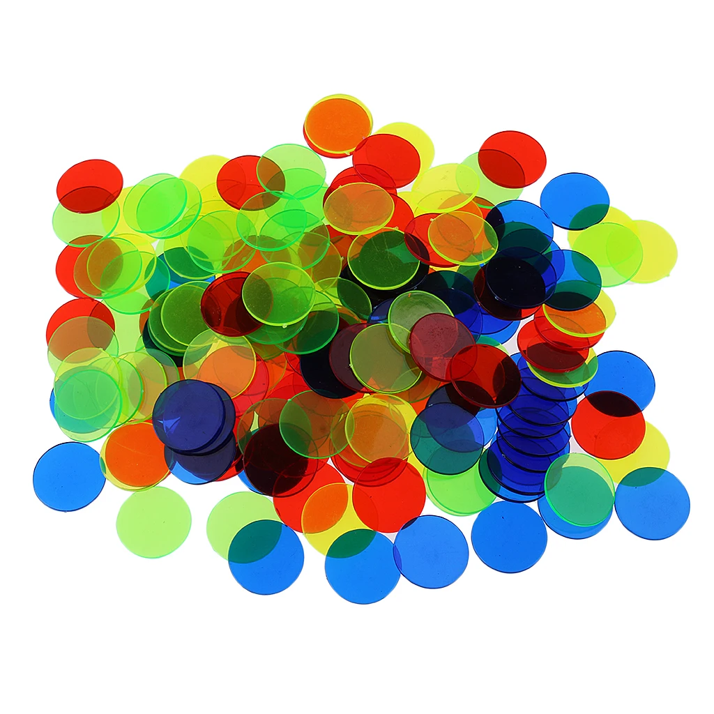 100pcs Plastic Bingo Chips Circle Board Game Accessories Tokens Coins Party Club Family Games Supplies 5 Colors to Choose 100pcs Plastic Bingo Chips Circle Board Game Accessories Tokens Coins Party Club Family Games Supplies 5 Colors to Choose