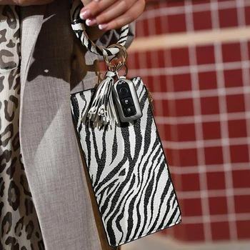 

PU Phone Women's Wallet Wristlet Bangle Tassel Ladies Keychain Clutch Purse Bags