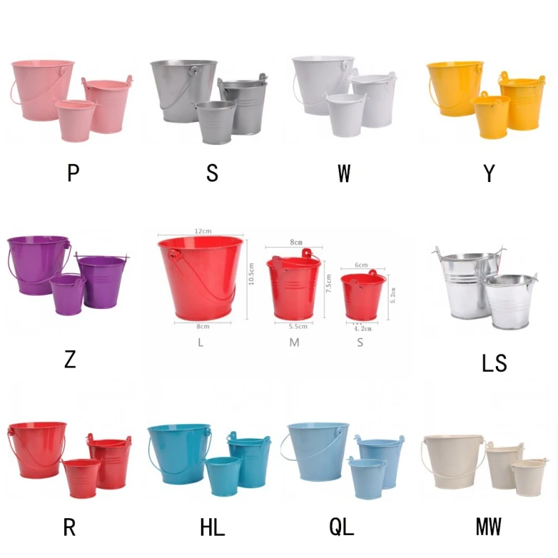 Mini Flower Metal Hanging Pots Garden Balcony Succulent Plant Flowerpot Home Office Decor Iron Bucket Flower Pots Planters tm