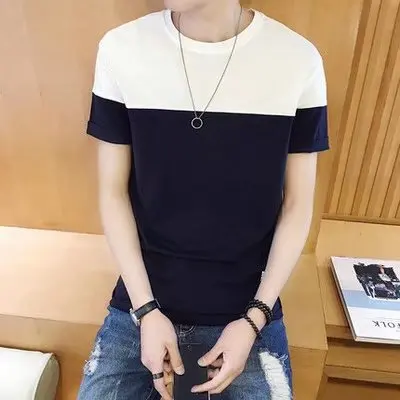 

Summer Thin Section Short-sleeved Top Men's Korean-style Trend Versitile Fashion Simple Mixed Colors Students Casual Half Sleeve