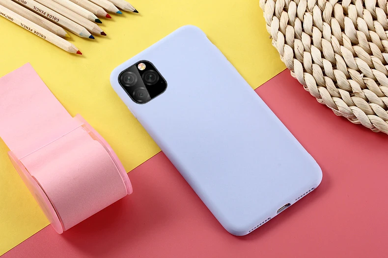 Однотонная цветная крышка для iPhone 11 Pro Чехол для iPhone 11 чехол для iPhone 11 Pro MAX Мягкий силиконовый чехол