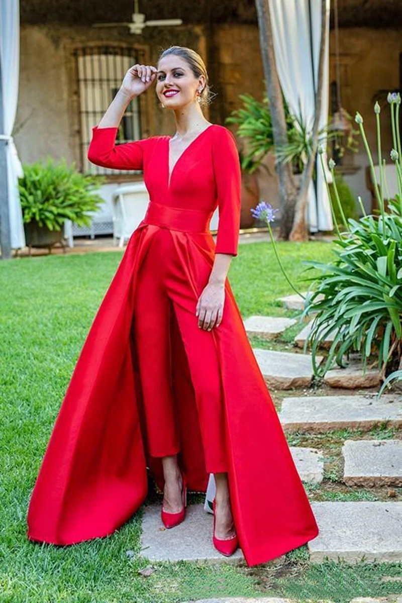 2022 Crepe Stain One Shoulder Beach Jumpsuit Dressy Jumpsuit For Wedding  Simple Long Sleeve Gown For Summer Holidays And Outdoor Bridal Reception  From Alegant_lady, $110.13 | DHgate.Com