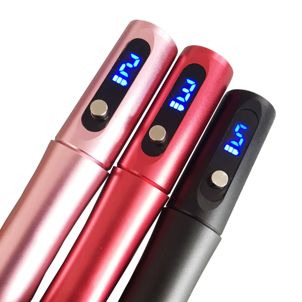 Rose Gold 5-Speed LED Diagital Wireless Eyebrow Tattoo Permanent Makeup Machine Cartridge