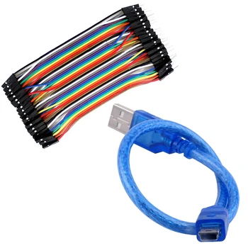

1pcs MINI USB Cable for Arduino NANO Controller Board with 3X 40pcs 10cm Male to Female Dupont Wire Jumper Cable